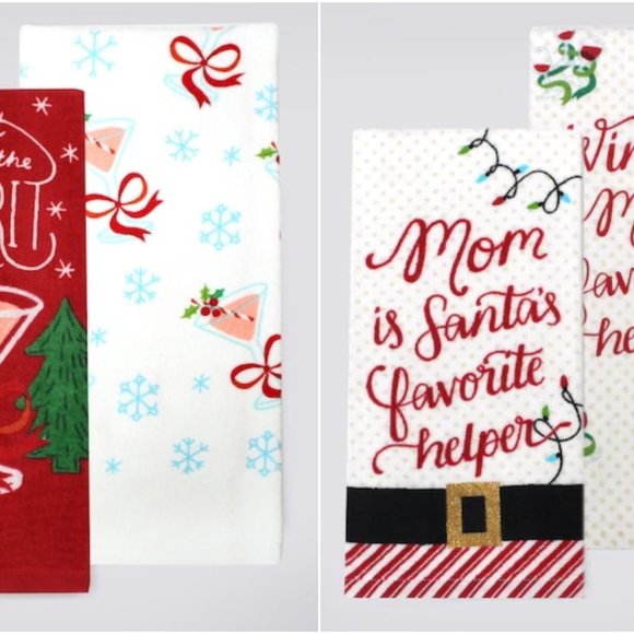 St. Nicholas Square Other - Two Holiday Kitchen Towel 2-packs (4 towels total)